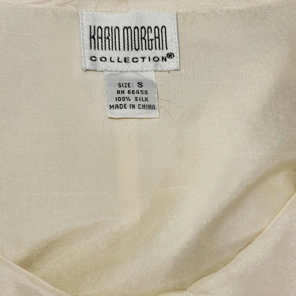 Karin Morgan Silk Blouse size Small Cream color - Picture 4 of 4
